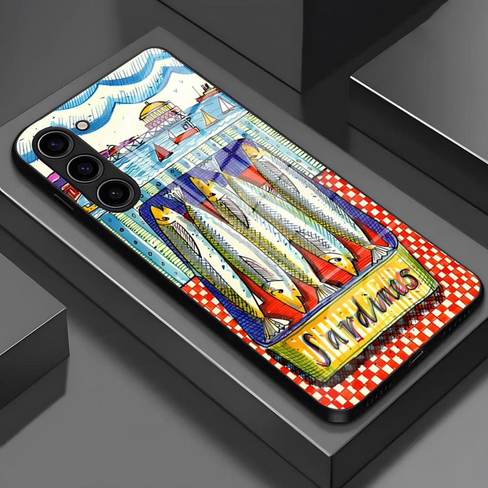Fish Funny Sardines Phone Case For Samsung S26 S25 Edge Ultra S23 S22 S21 S20 Ultra Plus S24 Fe A54 A53 A25 Glass Cover