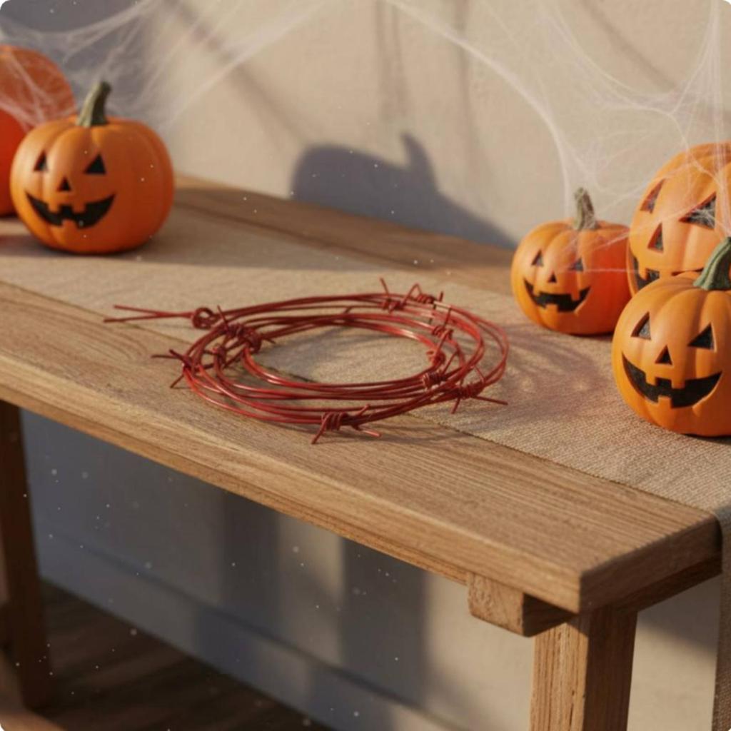 Fake Thorn Vine Spooky Prop Artificial Wire Chain Holiday Decoration Bendable Home Decor No Watering for Haunted House