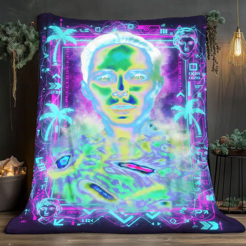 1Pc Mutatedcreatures Print Flannel Blanket, High quality Comfortable for All Seasons, Warmth and Comfort, Perfect for Christmas Gifts