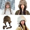 Plush Hat With Ear Warmth And Playfulness Hand Decoration For Winter Outdoor Activity Cold Weather Protection