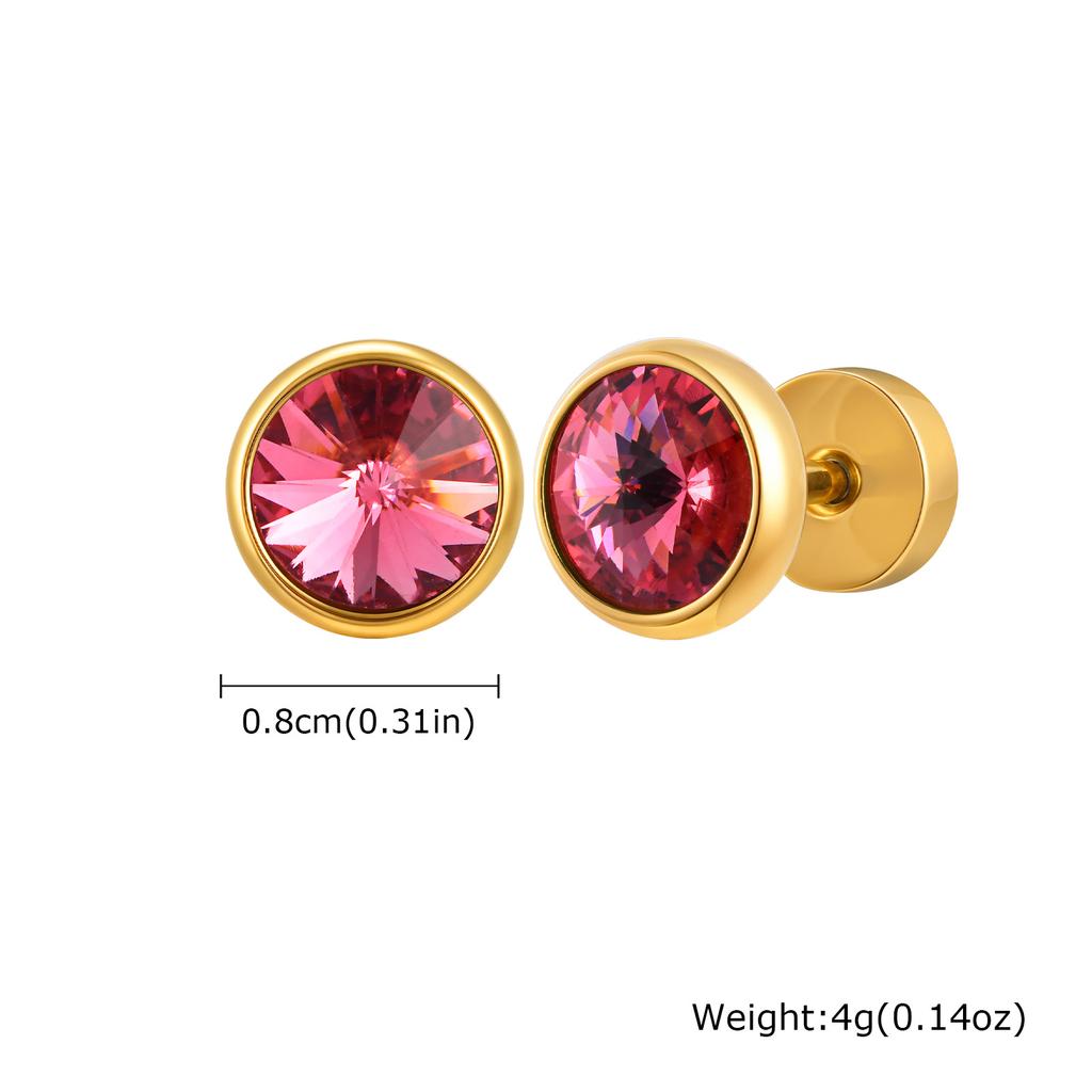 Anti Allergy Round Zircon Stud Earring for Men,AAA CZ Stone Stainless Steel Ear Stud,Hip Hop Classic Jewelry Gift