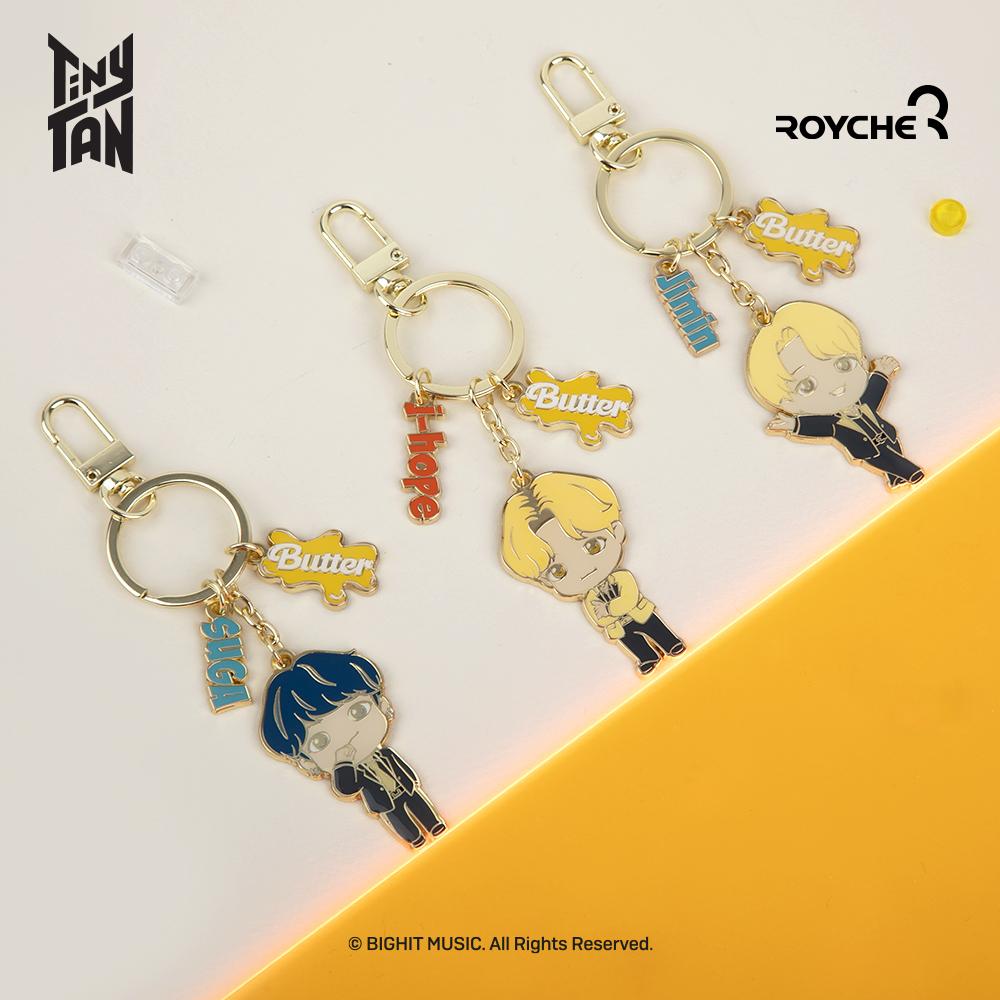 BTS (Bangtan Boys) TinyTAN Butter Swing Metall-Schlüsselanhänger, offiziell, original, authentisch, K-POP, Idol