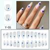 Y1 Fake Nail Sticker Wearing Nail Finished Nail Piece Removable Blush Nail Girl Cat Eye Gradual Change Nail Patch