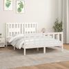 VidaXL Bed Frame with Headboard White Solid Pine Wood 120x200 Cm 3188162
