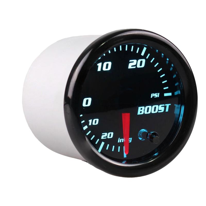 Car Accessories Auto Gauge Universal 52mm 7 Colors Turbo Boost Auto Meter 12V -30-33 PSI -1-2 BAR Turbo Pressure Manometer
