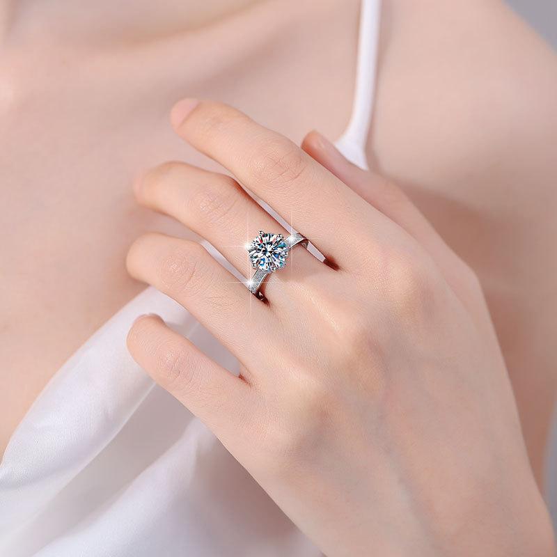 Kolor D 5ct moissanite damski pierścionek S925 srebrny pierścionek zaręczynowy obrączka ślubna prezent dla dziewczyny