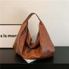 Korean Style PU Dumpling Bag Retro Versatile Commuting Handbag Fashionable Tote Bag  Travel