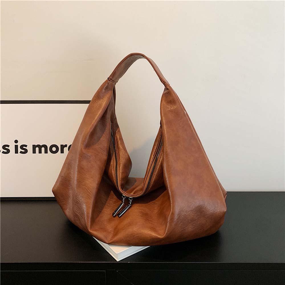 Korean Style PU Dumpling Bag Retro Versatile Commuting Handbag Fashionable Tote Bag  Travel