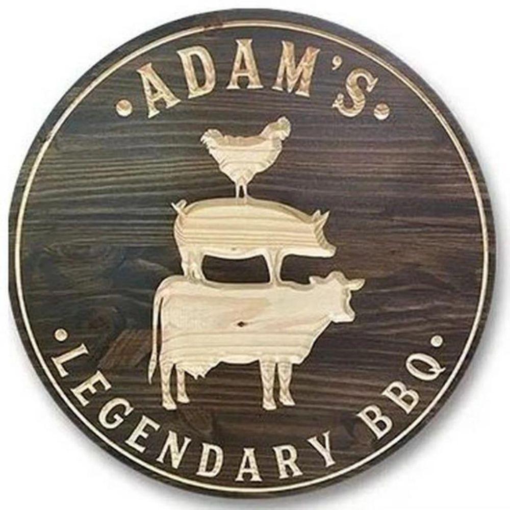Metal Poster Round BBQ Beer Outdoor Wall Art Decor