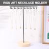 Elegant Iron Necklace Display Holder Effective Iron Necklace Holder with Wood Base Sturdy Jewelry Display Stand Rack