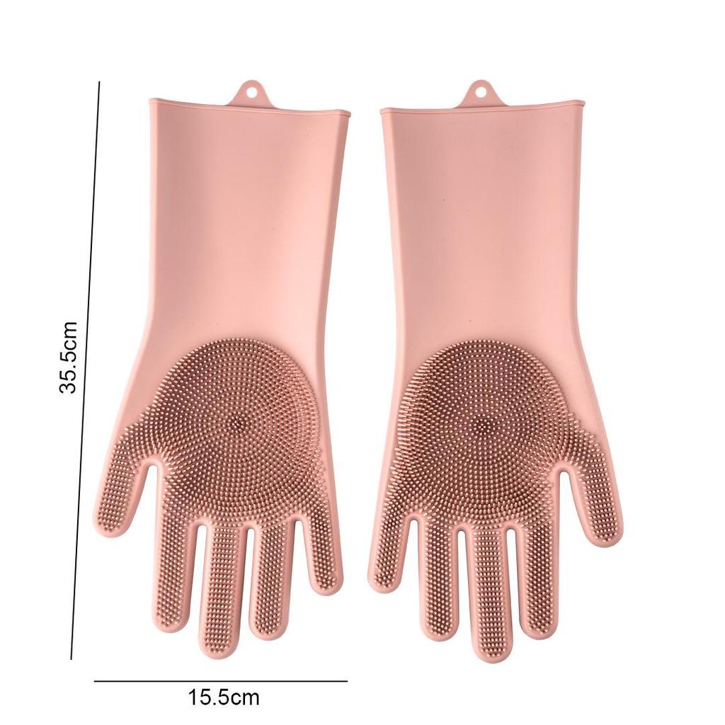 Black Silicone Dishwashing & Cleaning Gloves - Anti-Freeze, Heat-Resistant for Kitchen & Laundry Use