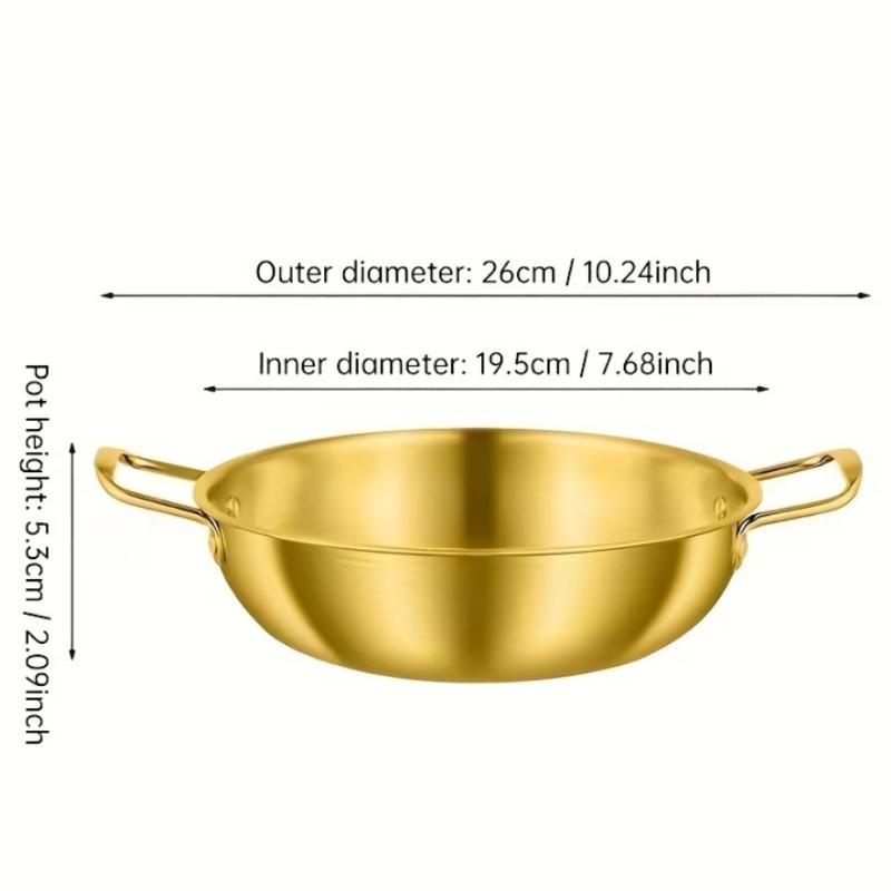 Korean-Style Hot Pot Golden Pot Korean Instant Noodle Pot Stainless Steel Soup Pot Golden Ramen Pot Seafood Pot Household
