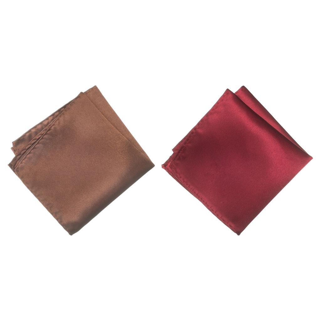 2PCS Men's Pocket Square Classical Rayon Handkerchief For Business Meeting Formal Occasion Solid Color Banquet Kerchief