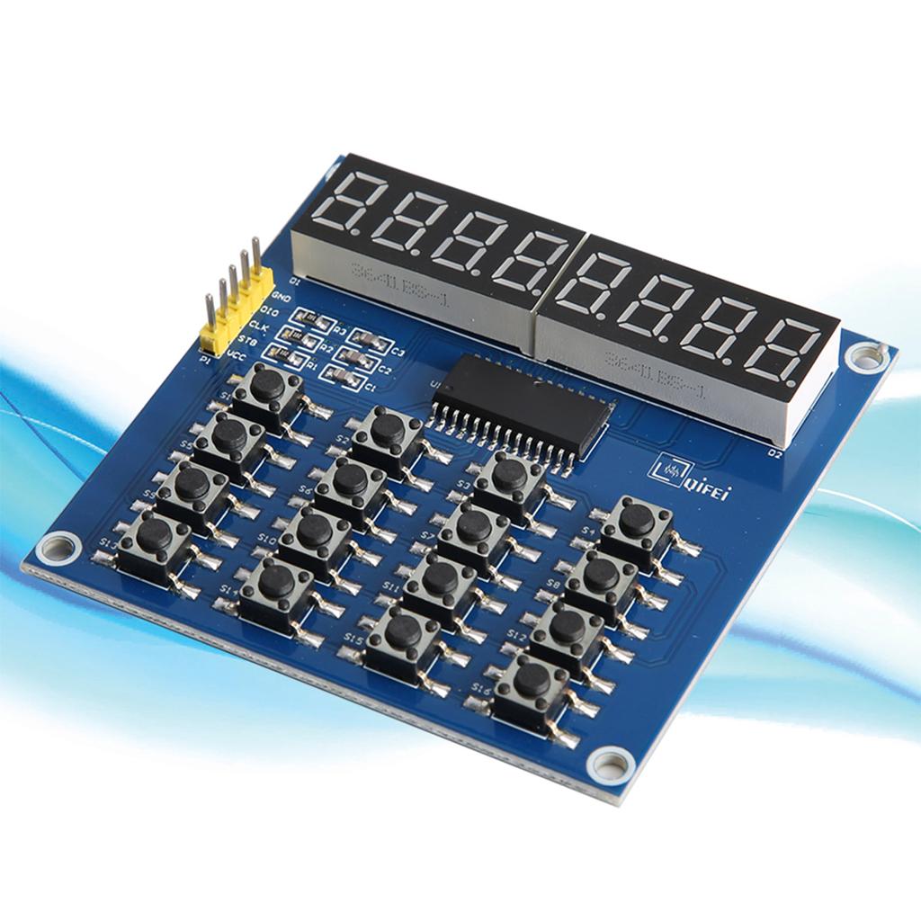 TM1638 3 Wire MCU Control 8 bit LED 16 Keys Keyboard Scanning and Display Module for Arduino