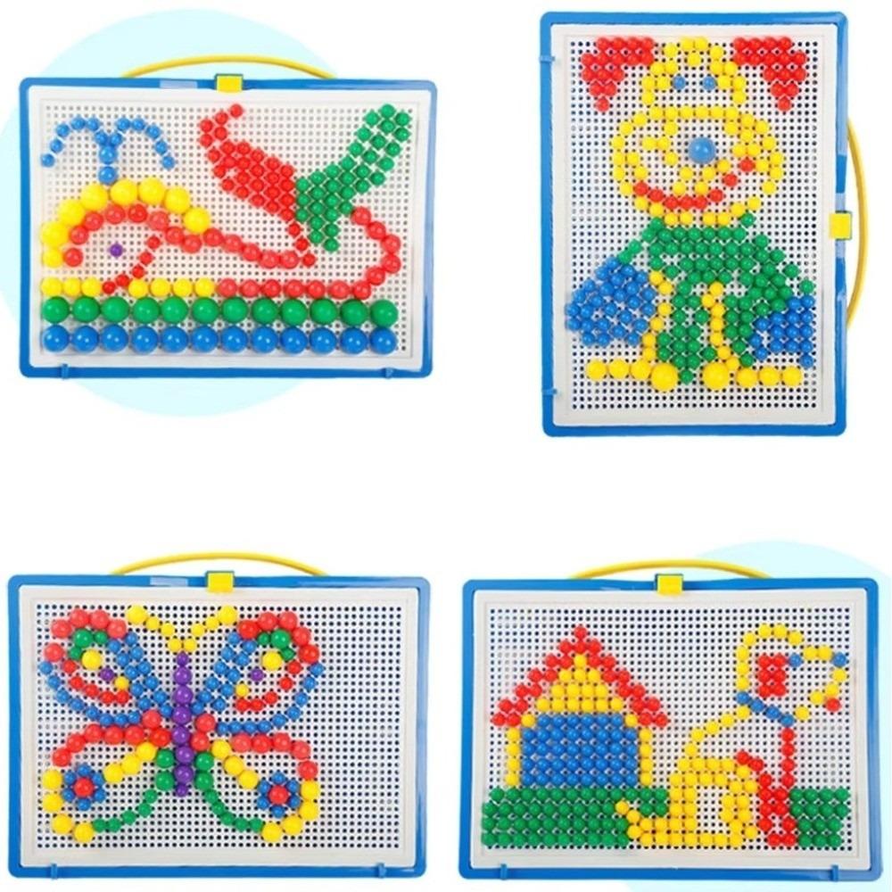 Blocs de construction pour ongles champignon DIY Ensemble créatif de tableau à picots Interaction parent-enfant