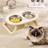 Stainless Steel Dog Bowl Foldable Cute Cat Bowl Double Bowl Leak-Proof Pet Bowl Cat And Dog Feeding Bowl Dog Rice Bowl