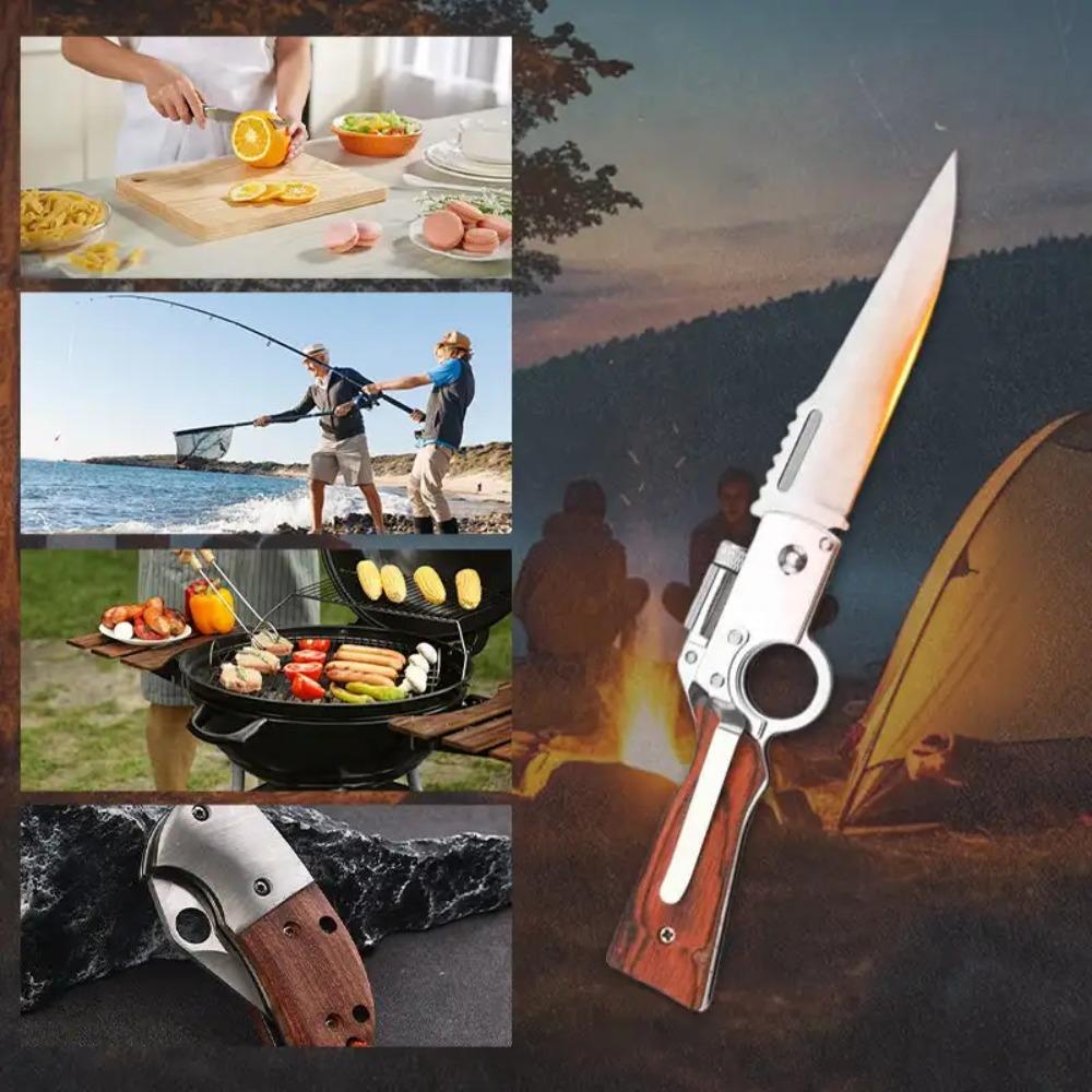Outdoor Stainless Steel Portable Folding Knife,Multifunctional Folding Pocket Knife for Household  and Fishing