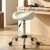 Saddle Stool, Height-Adjustable Rolling Chair with PU Leather for Massage, Spa, Clinic, Beauty and Tattoo, Cream White