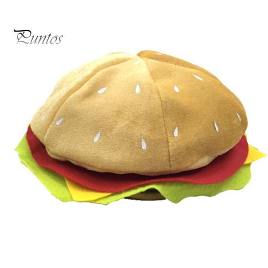 Women Hamburger Hat Adults Cute Funny Realistic Cozy Stretchy Costume Accessories Soft Men Fast Food Cap for Gift Male