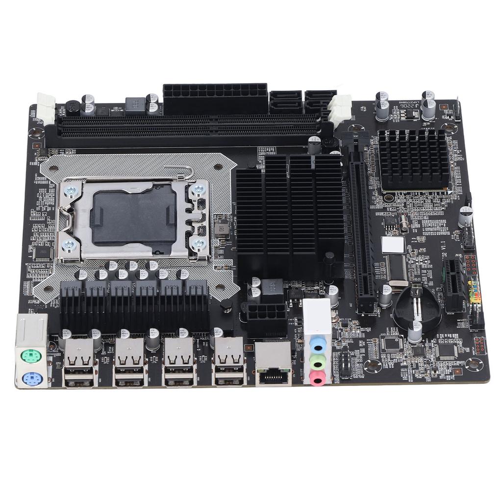 X58 Motherboard 2 DDR3 LGA 1366 Pins Gaming Motherboard Support ECC Memory USB2.0 SATA Port PCB Motherboard for Desktop