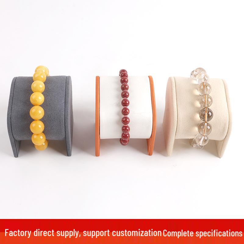 Watch & Bracelet Display Stand: Jewelry Rack & Live Stream Props. White & Orange Print