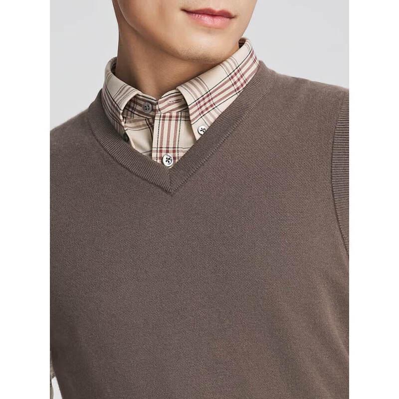 Youngor Men's Wool Blend V-Neck Vest