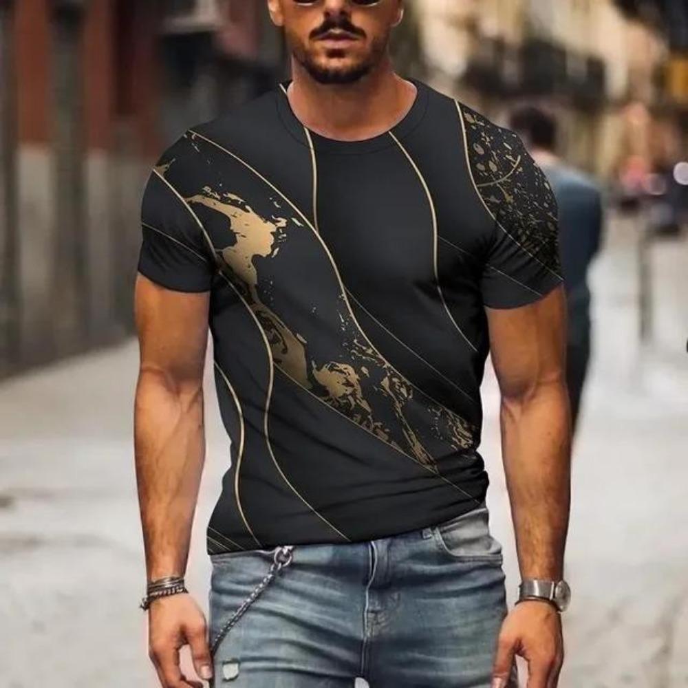 Men's T-Shirts Summer 3D Printing T-Shirt For Men Lattice Ancient Mythical Animal Images Cool Breathable Short Sleeves Trendy