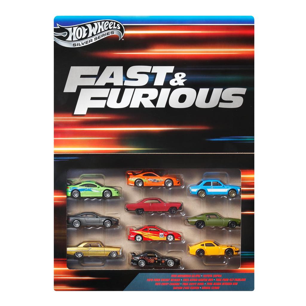 Hot Wheels Fast Furious Assorted Vehicle Miniature 10 Ages & 10-Pack Toys, Cars, Cars, 3+, Multi-color, JCT92-986A