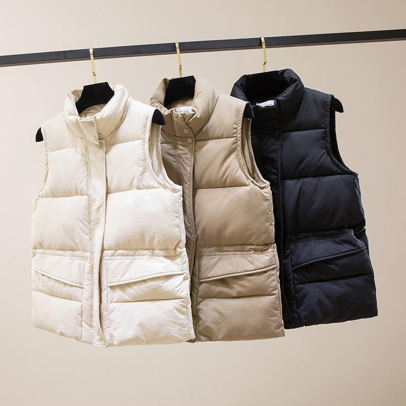Cotton vest jacket women's versatile short new thermal vest casual bread jacket sleeveless vest tide