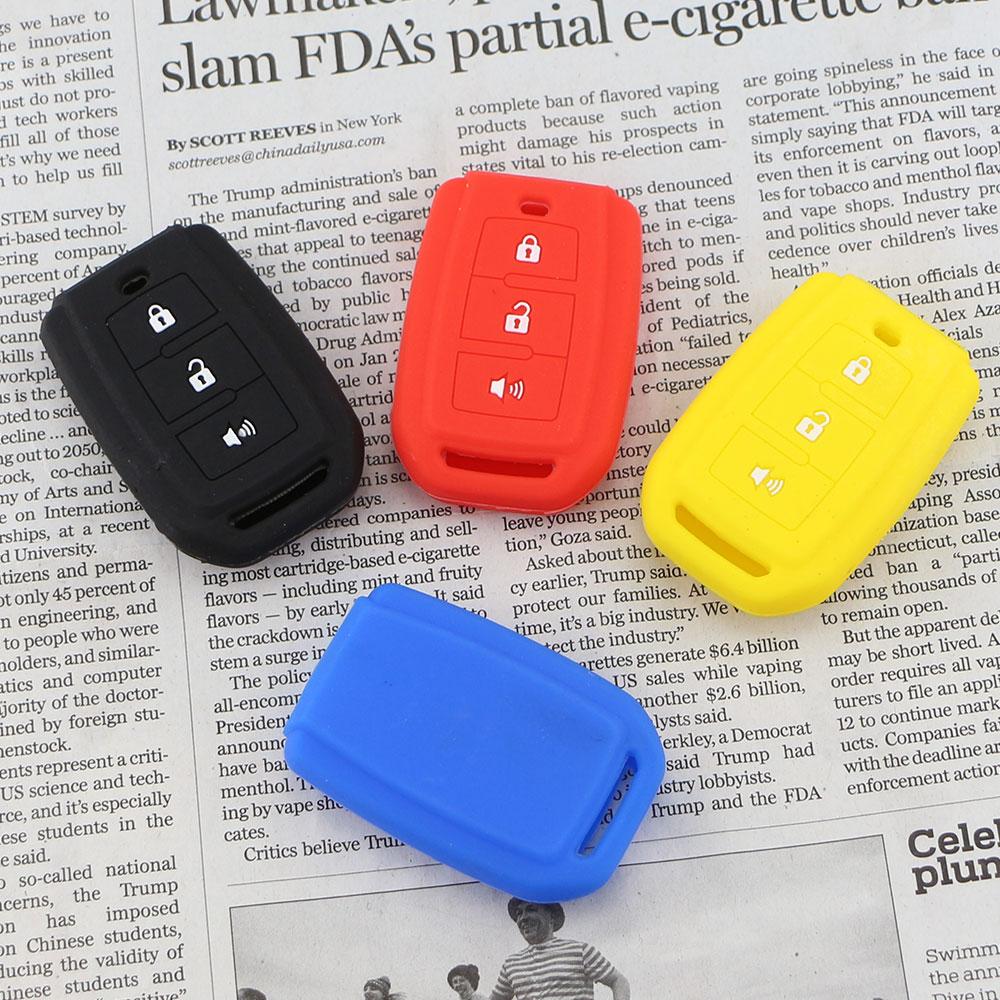 Silicone Car Key Cover Case 3 Buttons For Toyota Avanza Veloz Rush Agya Keyless Protector Keychain