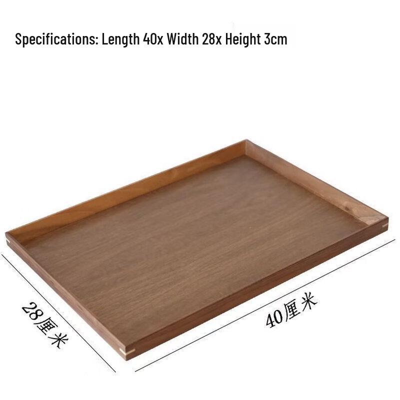 Abay Black Walnut Wood Rectangular Slanted Serving Tray