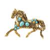 Broche Pin de Cavalo Moderno Embellished Turquesa Sintética para Realçar Roupas Diversas Presente Pin do Zodíaco Chinês