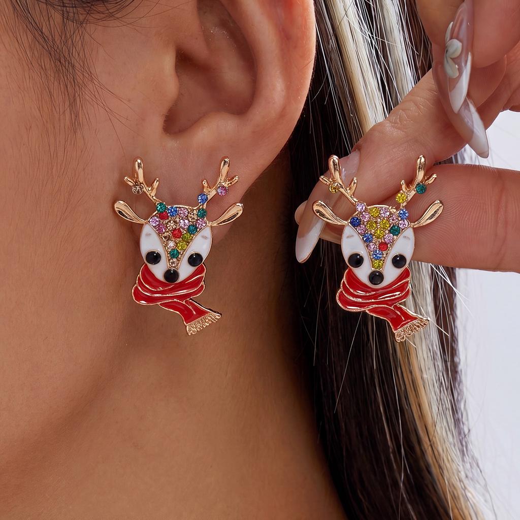 Kreative Niedliche Tier Grüne Frosch Kröte Ohrringe Für Frauen Lustiger Frosch Trägt Einen Weihnachtsmannhut Piercing Ohrring Weihnachtsfeier Schmuck