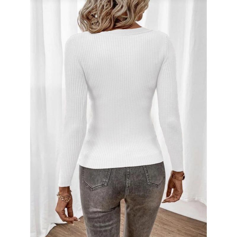 YYFS Damenmode, lässig, Herbst/Winter, einfarbig, mit Druck, lange Ärmel, O-Ausschnitt