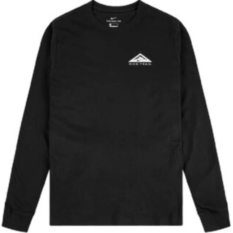 Nike MENS Dri-FIT Logo Print Crew-neck Long Sleeve Black Men s CZ9822-010 XL