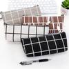 1PCS Studenten Schule Plaid Leinwand Bleistift Fall Bleistift Stift Fall Kosmetik Make-Up Tasche Lagerung Tasche Geldbörse