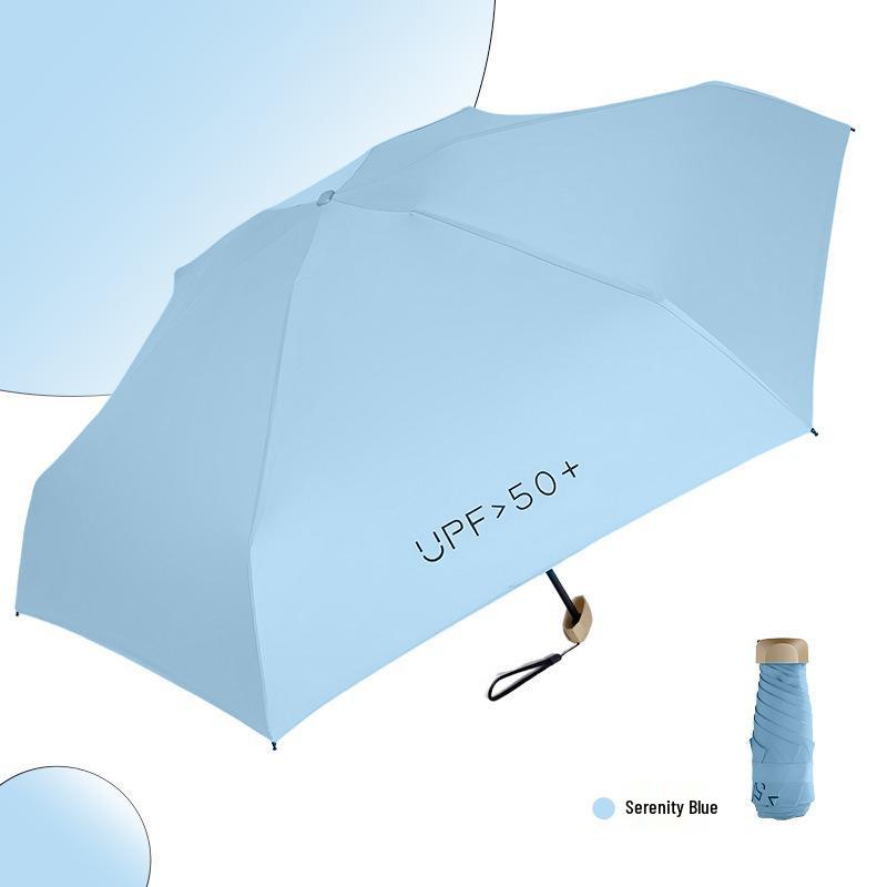 Compact Capsule Umbrella with UV Protection and Black Glue Sunshade