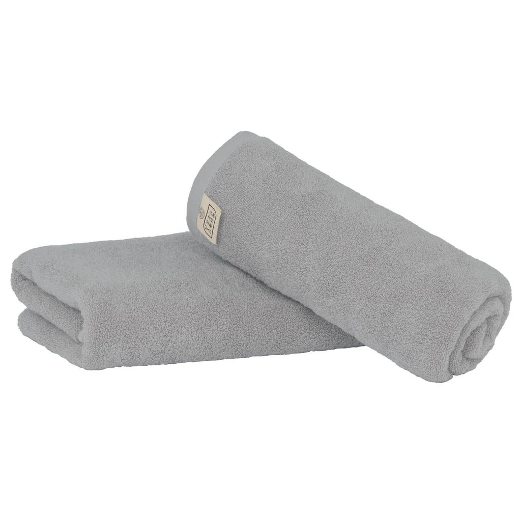 Towel Laboratory Bath Set of JapanTechnology [Spongy Touch] #033 Towels, Gray, 2, Soft, Medium-Weight, High-Volumn Absorbency, Durable, 100% Cotton,