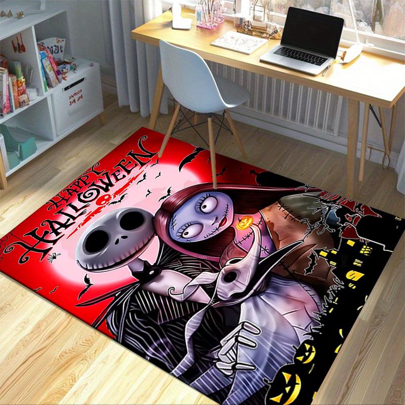 Nightmare Before Christmas Carpet For Playroom Bedroom Living Room Sofa Home Decorkids Game Area Rug Nonslip Floor Mat