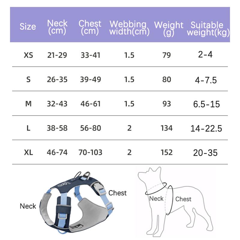Breathable Lightweight Dog Harness Adjustable Waterproof Quick-Drying Pet Vest with Night Reflective Straps Pechera Para Perro
