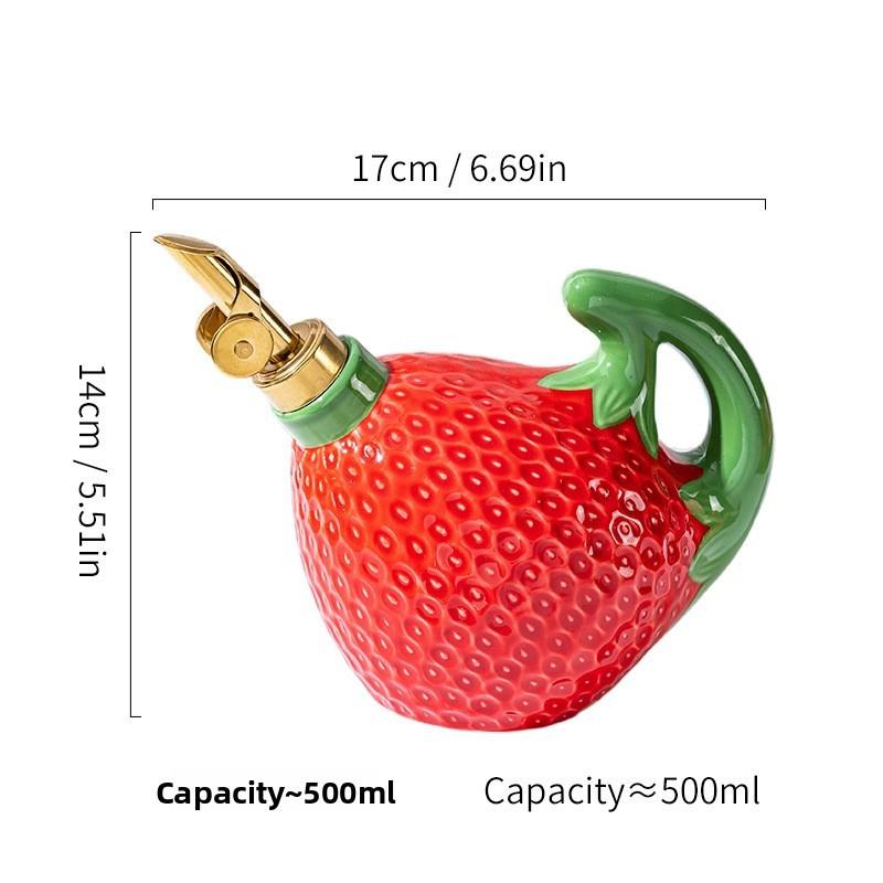 Ceramic Strawberry Oil And Vinegar Dispenser With Creative Kitchen Decor For Home Chefs