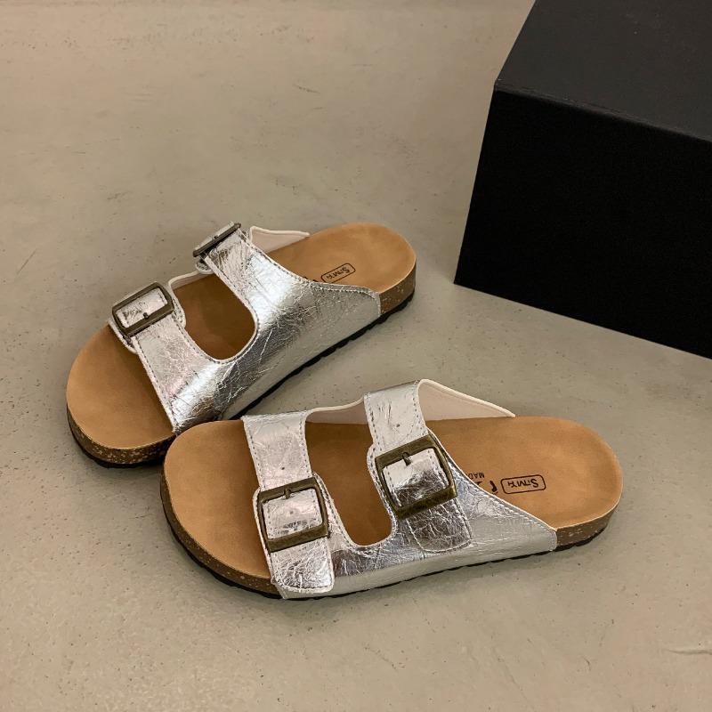 ~ Fashion versatile muffin thick bottom with cool slippers women's summer outer wear Boken slippers