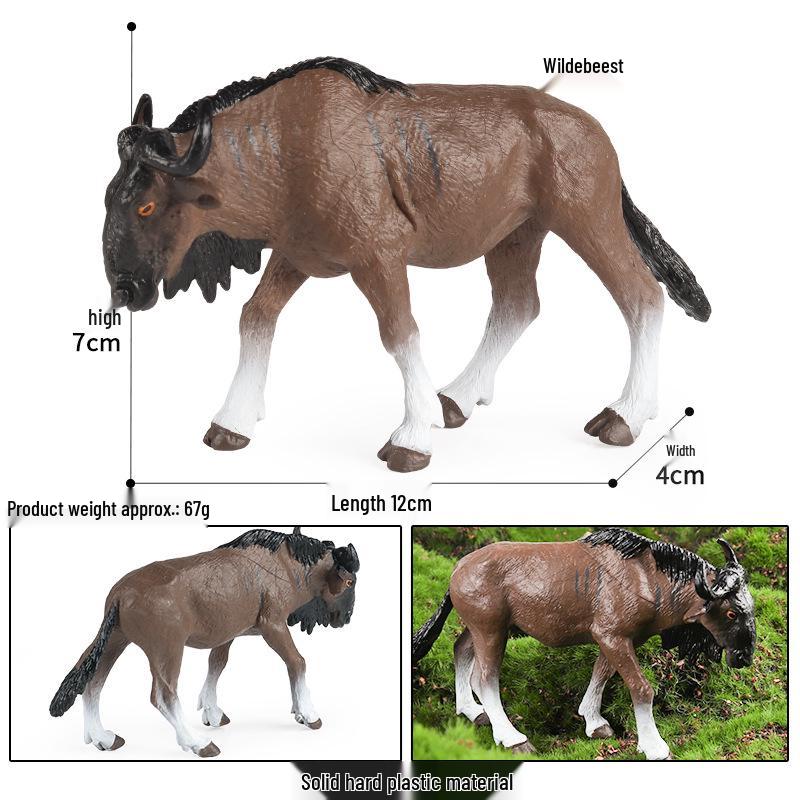 Wild Safari Animal Figurines: Giraffe, Elephant, Rhinoceros, Brown Bear, Tiger, Lion, Leopard, Hippopotamus - Solid Cognitive Toys