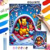 Oil Painting Kit Winter Pooh Bear Home Bedroom Wall Decor Handmade Gift Christmas Tree Scene Decorations DIY Art Canvas Craft