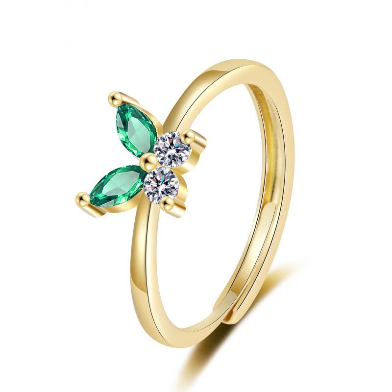 Niche Rhinestone Ring for Women – Personalized, Fashionable, Adjustable Open Design