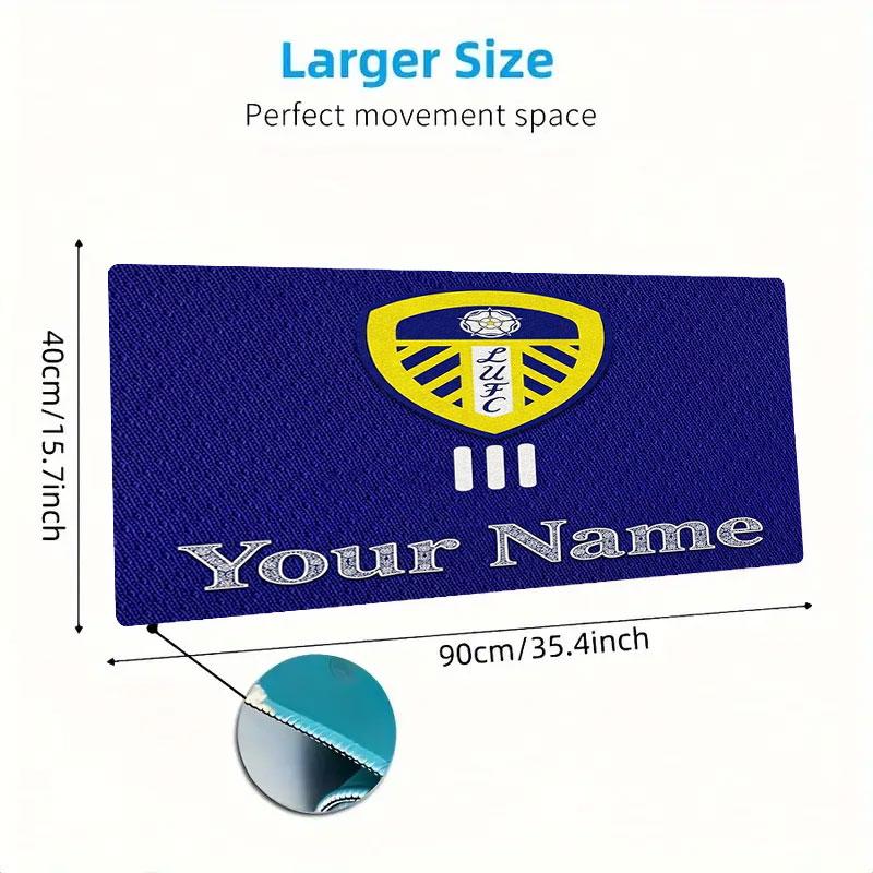 Leeds United Benutzerdefinierter Name Große Größe Mauspads Große Gaming-Tischunterlage Rutschfest für Laptop Tablet Großes Mauspads XXL Matte Mini-PC-Spielmatte Mit Verriegeltem Rand