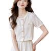 Elegant Summer Women's Two-Piece Short-Sleeved Skirt Set