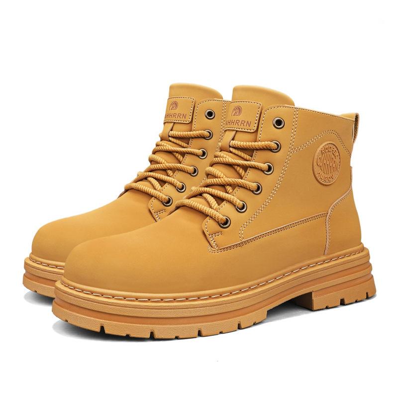 Autumn and winter high-top Martin boots men's British wind locomotive shoes men's casual boots white men's boots