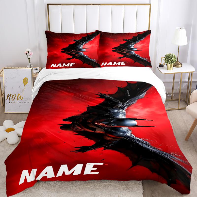 Custom Textile Batman Poster Bedding 3 Piece Set HD Print Duvet Cover Pillowcases for Teens Adult Bedroom Decoration