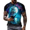 Segelboot Piratenschiff Grafik T-Shirts Herren 3D-Druck Kurzarm Tee Tops Lässig Herren Übergröße Streetwear T-Shirt Ropa Hombre